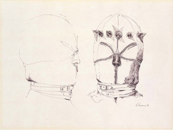 Untitled (Double Head with Crown), 1968, Ink on paper