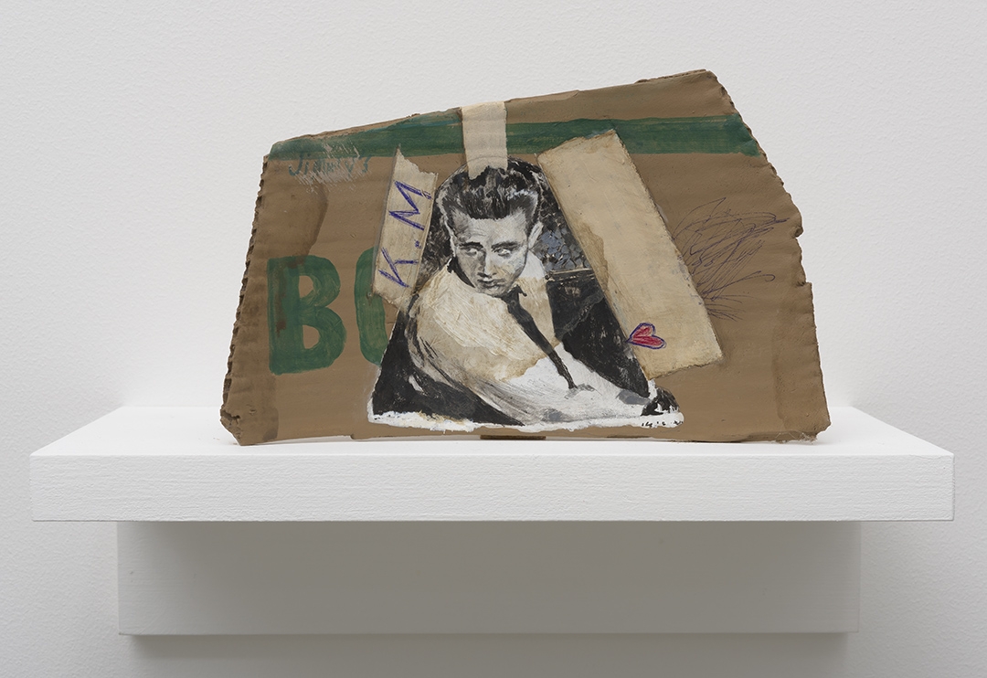 Cooler Than Jimmy, 2015, Unfired clay, paint, ink, ballpoint pen, marker, graphite and wood