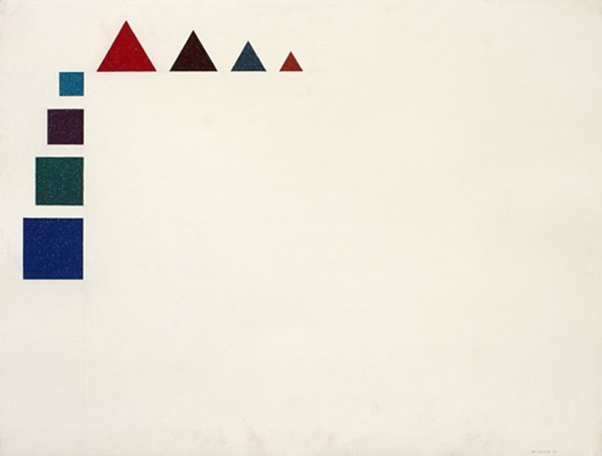 Triangular and Square (Reverse), 1975, Pastel on paper