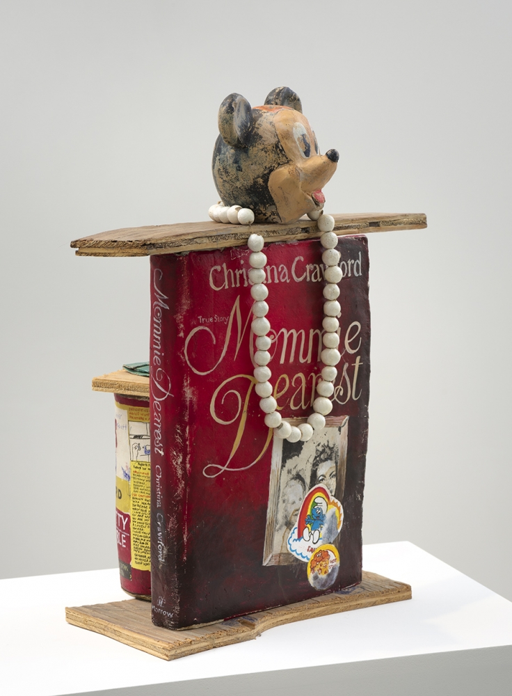 Mickey Dearest, 2014, Unfired clay, wood, paint, ink, crayon and graphite
