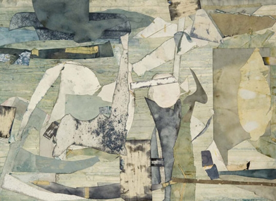 Sea Scarub, 1985, Collage on various papers, ink, watercolor and graphite on paper