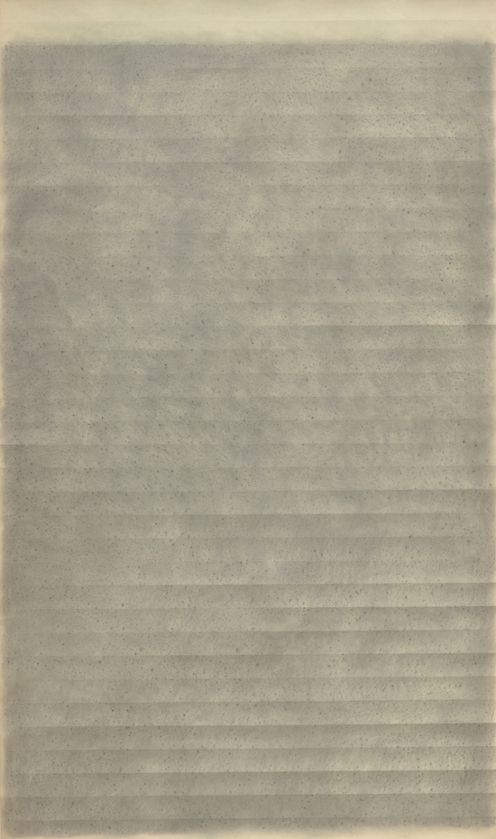 #4, 1973, Graphite on paper with indented lines and pale wash color