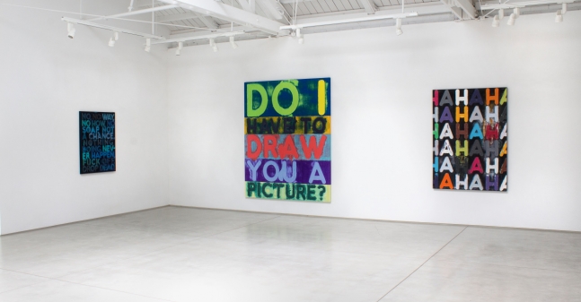 Installation view of Mel Bochner&#039;s Do I Have To Draw You A Picture?, 2022