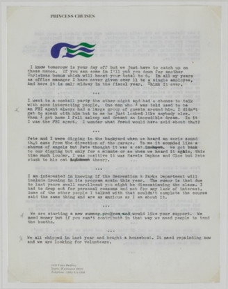 Untitled (&quot;I know tomorrow is your day off...&quot;), 1970-71, Typewritten text on paper