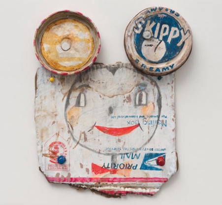 Untitled Peanut Butter and Jelly Mickey, 2011, Paint, pencil, ink and unfired clay