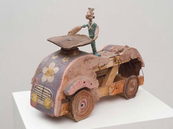 Popeye Car, 2011, Paint, pencil, ink and unfired clay