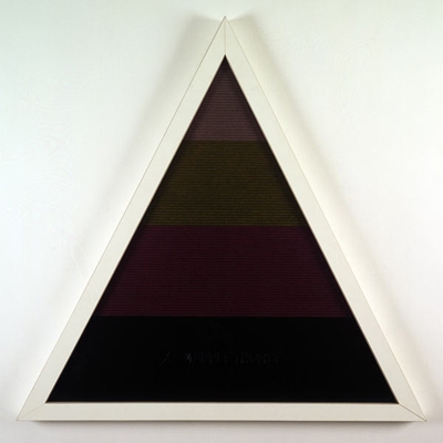 Untitled, 1983, Felt in shaped frame with letters