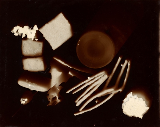 Documentary Photograph/Cocktails #3 (Martini, Pretzel Sticks, Olives, Crackers and Plate), 1971