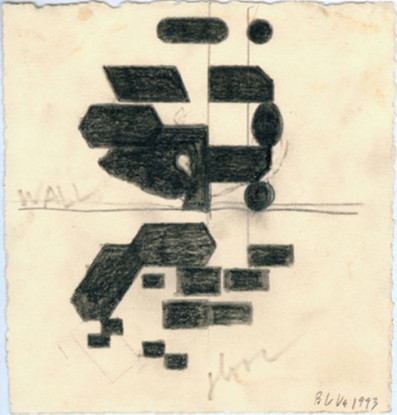 Untitled (wall floor), 1993, Pencil and colored pencil on paper